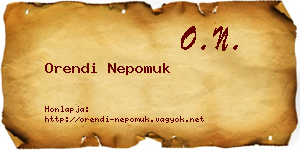 Orendi Nepomuk névjegykártya